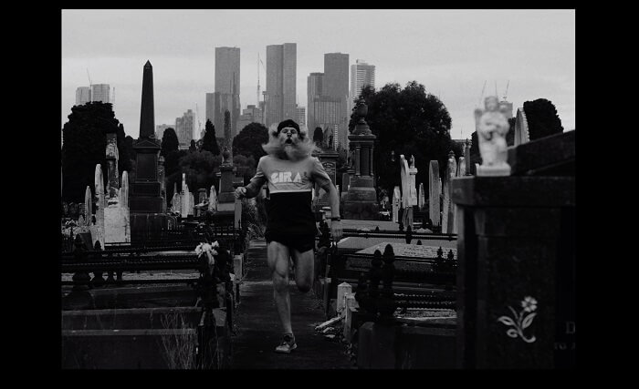 Shaun Gladwell presents ‘Homo Suburbiensis. Running through a cemetery